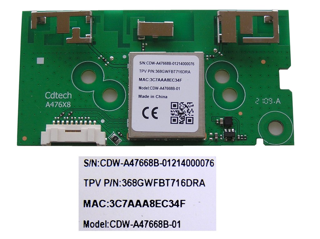 LCD LED modul WiFi  Philips CDW-A47668B-01 / Philips - network-WIFI module A476X8 / 368GWFBT716DRA / 996592101032