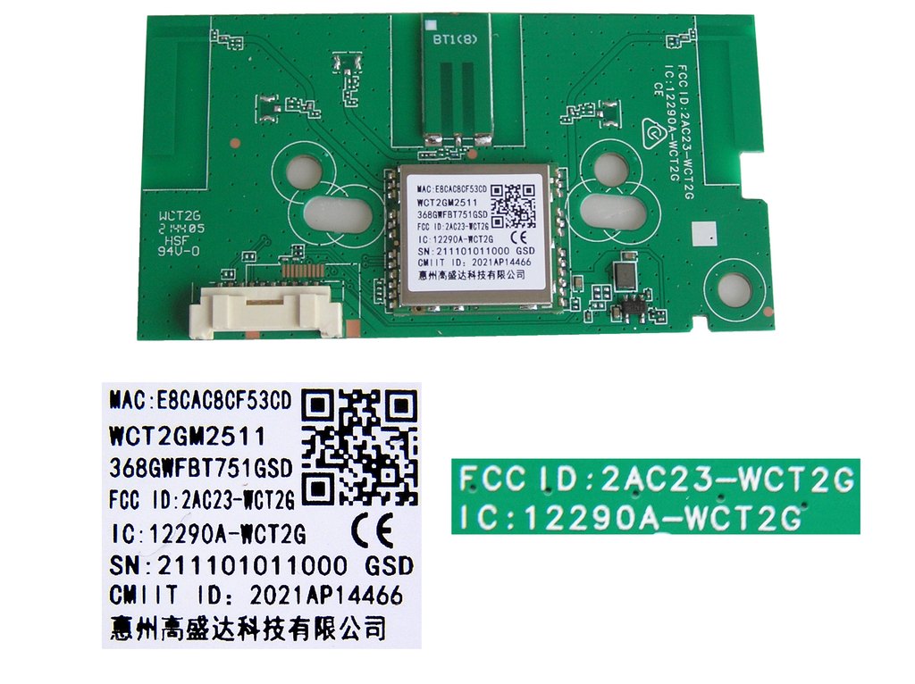 LCD LED modul WiFi  Philips WCT2GM2511 / Philips - network-WIFI module 368GWFBT751GSD / 996592103874