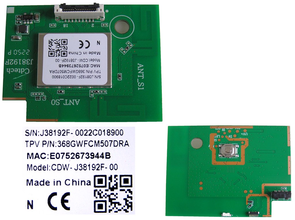 LCD LED modul ovládání a WiFi  Philips CDW-J38192F-00 / Philips - network-WIFI module 368GWFCM507DRA / 996592300317