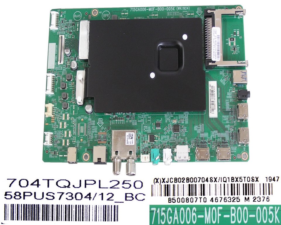LCD LED modul základní deska Philips XJCB02B00704SX/IQ1BX5T0SX / XJCB02B00703SX/IQ1BX5T0SX  / Main board assy 715GA006-M0F-B00-005K / 704TQJPL250