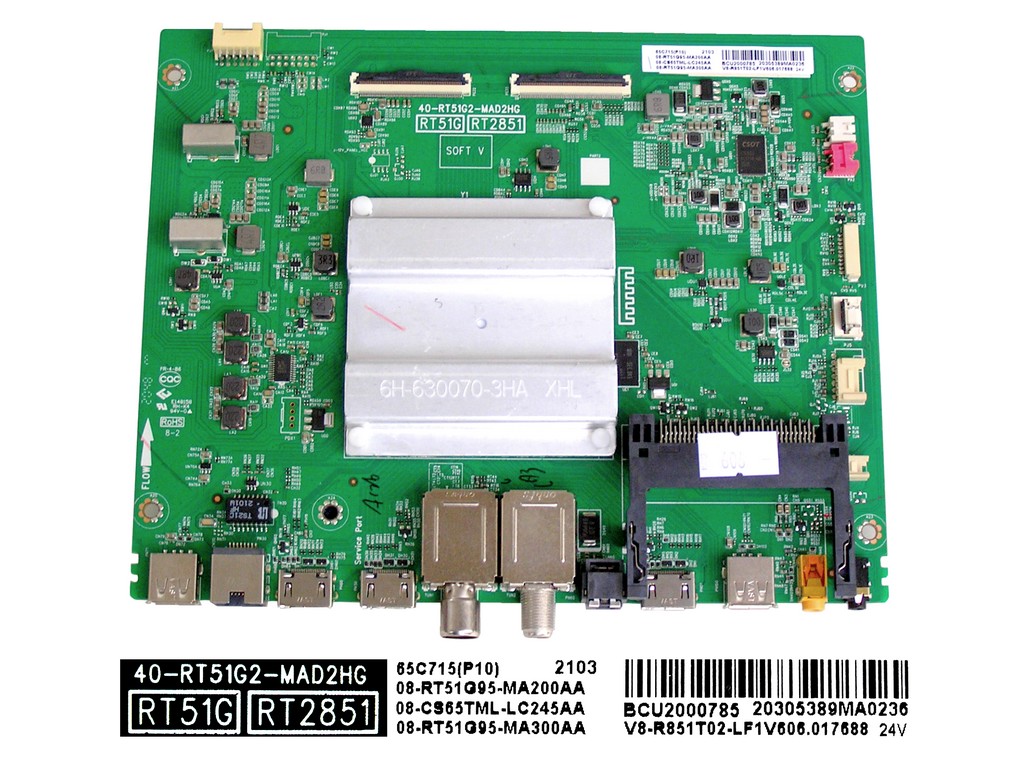 LCD LED modul základní deska TCL 08-RT51G95-MA200AA / Main board assy 40-RT51G2-MAD2HG 