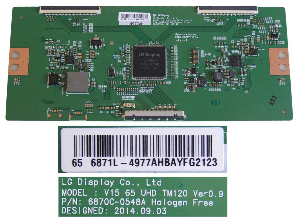LCD modul T-CON 6870C-0548A /  TCON board 6871L-4977A / V15 65 UHD TM120 Ver0.9