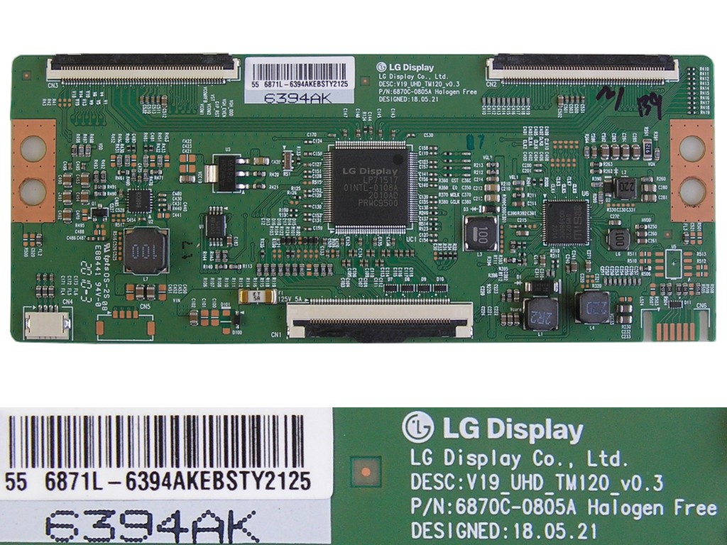 LCD modul T-CON 6870C-0805A / TCON board  V19_UHD_TM120_V0.3 / 6871L-6394A