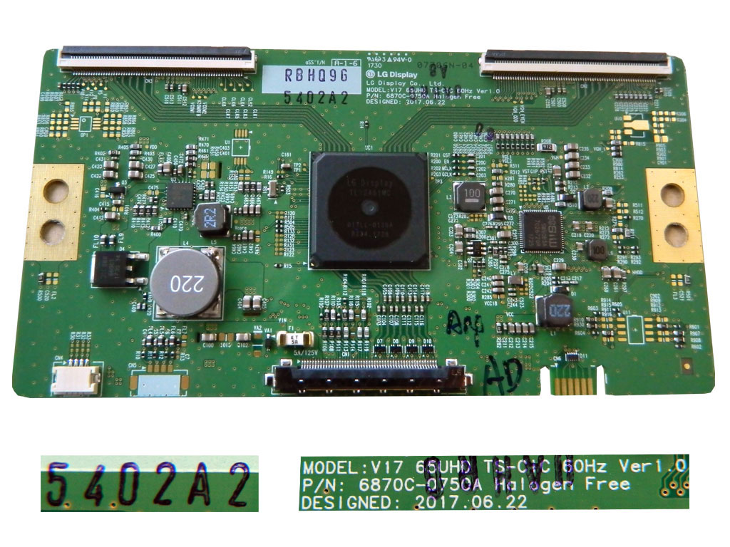 LCD modul T-CON  6871L-5402A / T-con board 6870C-0750A / V17 65UHD 60Hz Ver1.0