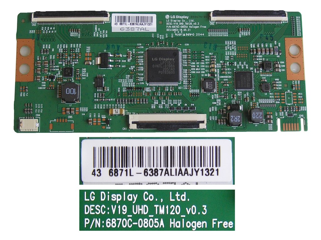LCD modul T-CON  6871L-6387A / T-con board 6870C-0805A / V19_UHD_TM120 V0.3
