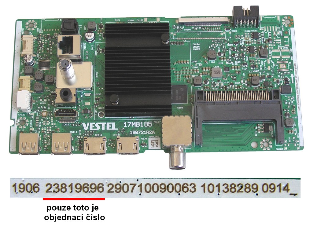 LCD modul základní deska 17MB185 / Main board 23819696 JVC LT-43VA3200