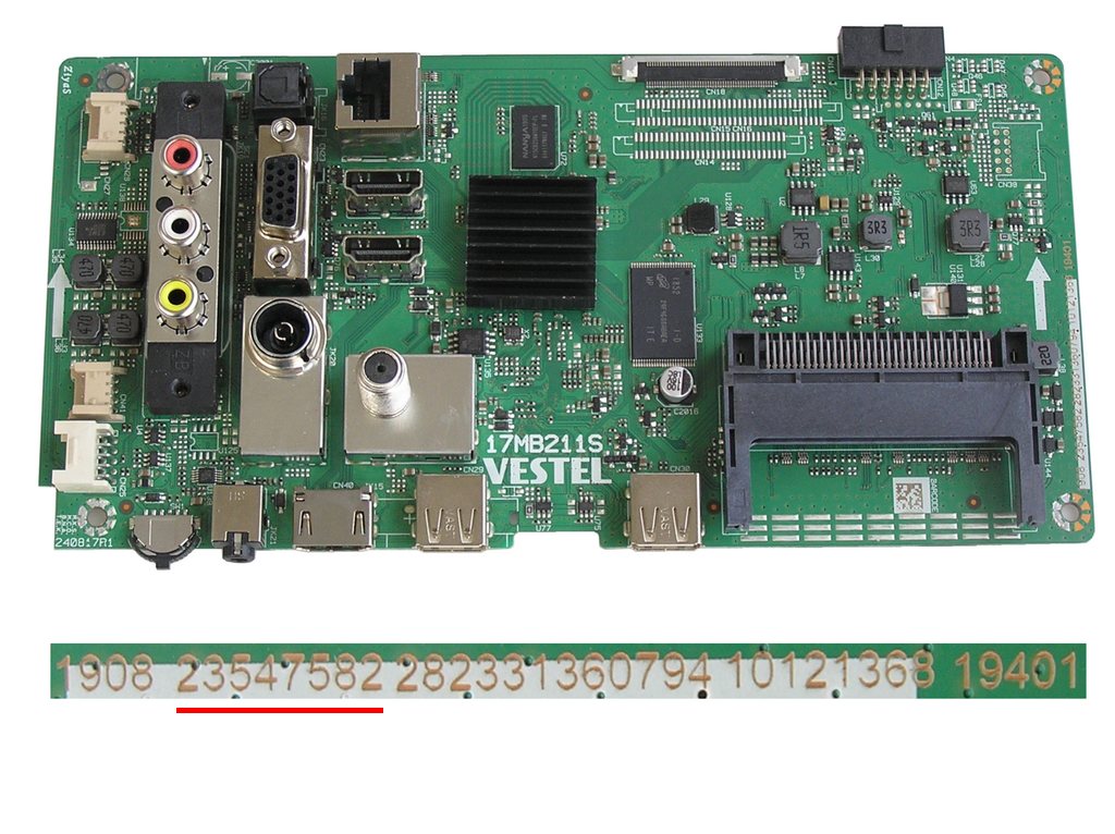 LCD modul základní deska 17MB211S / Main board  23547582  Toshiba 32L2863DG