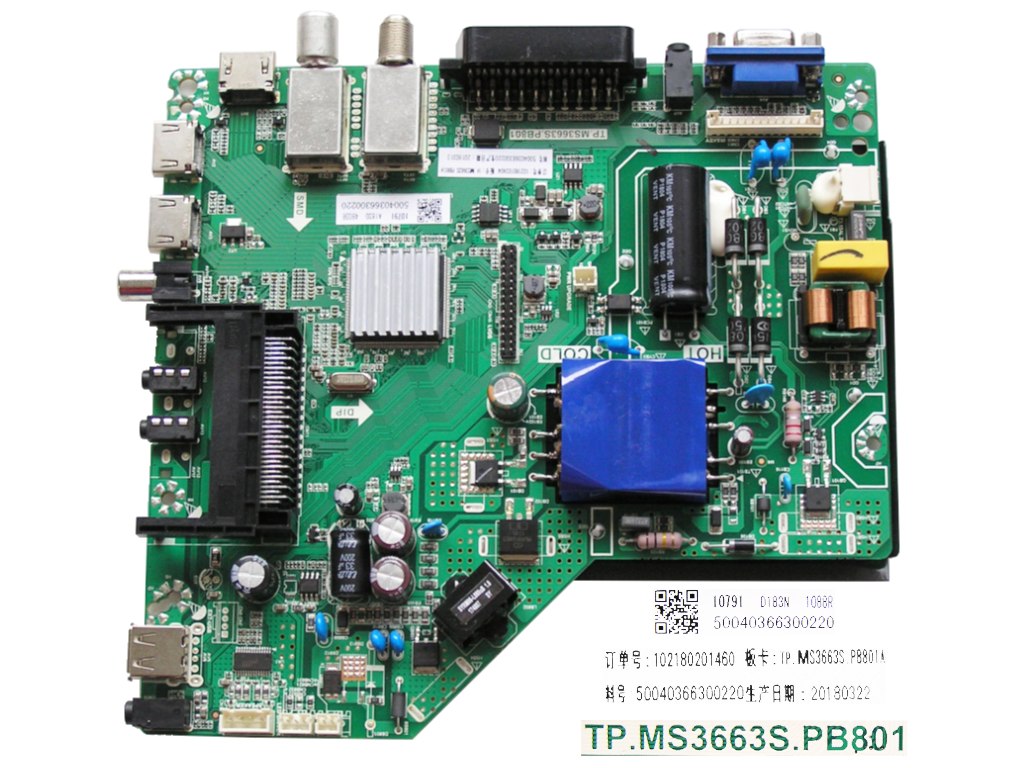 LCD modul základní deska HKC 43F6 / main board TP.MS3663S.PB801 / 50040366300220