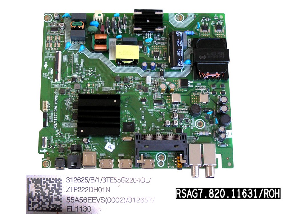 LCD modul základní deska Hisense 55A7100F / main board 55A56EEVS (0002) / RSAG7.820.11631/ROH / 312625 / T300522 