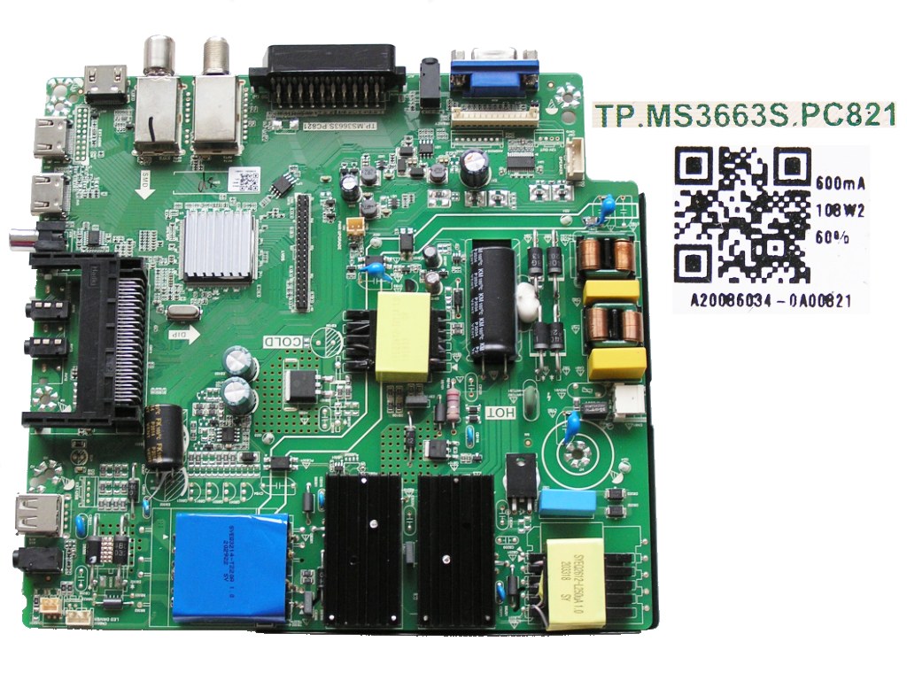 LCD modul základní deska KIANO SlimTV50 KSTV50Q002057 / main board TP.MS3663S.PC821 / A20086034-0A00821