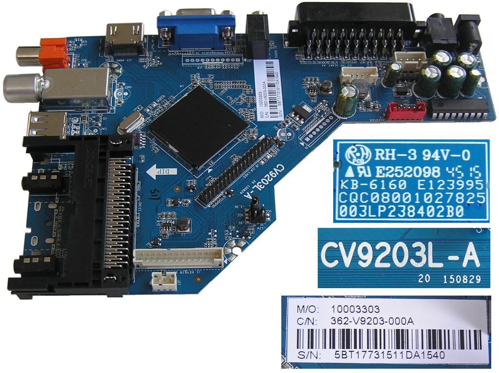 LCD modul základní deska Sencor SLE1660M4SE / Main board Sencor CV9203L-A / 362/V9203-001A