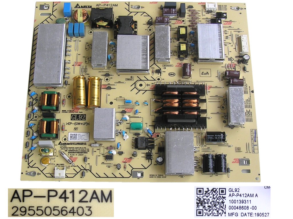 LCD modul zdroj AP-P412AM / 2955056403  / POWER SUPPLY BOARD GL92 100139311 / AP-P412AMA