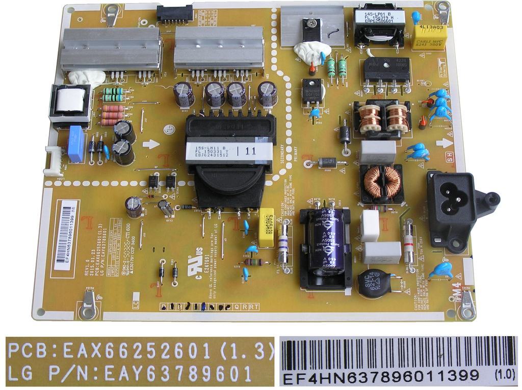 LCD modul zdroj EAY63789601 / SMPS board unit LGP43BIU-15CH1