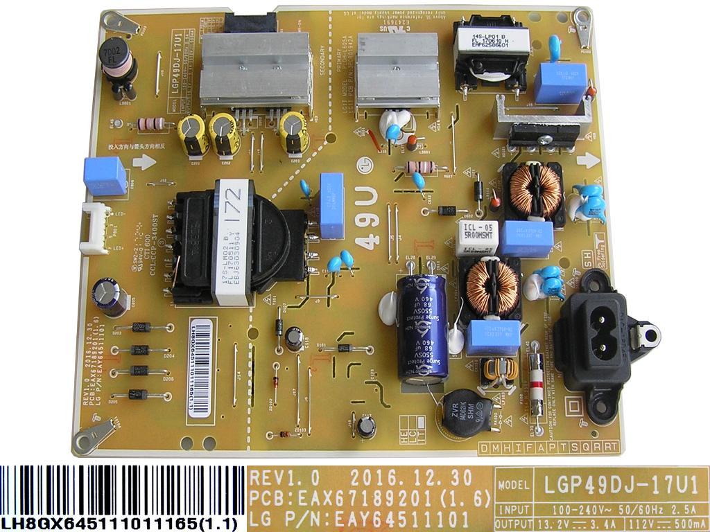 LCD modul zdroj EAY64511101 / Power supply assembly LGP49DJ-17V1 / EAY64511101 