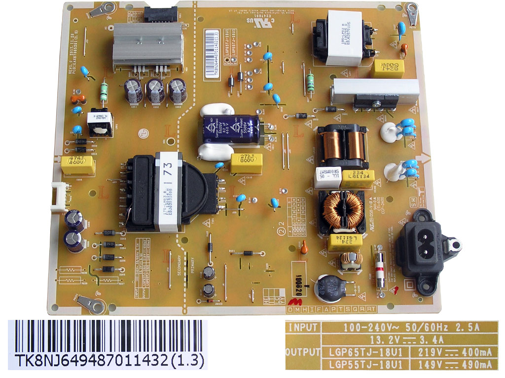 LCD modul zdroj EAY64948701 / Power supply assembly LGP55TJ-18U1 / EAX67865201