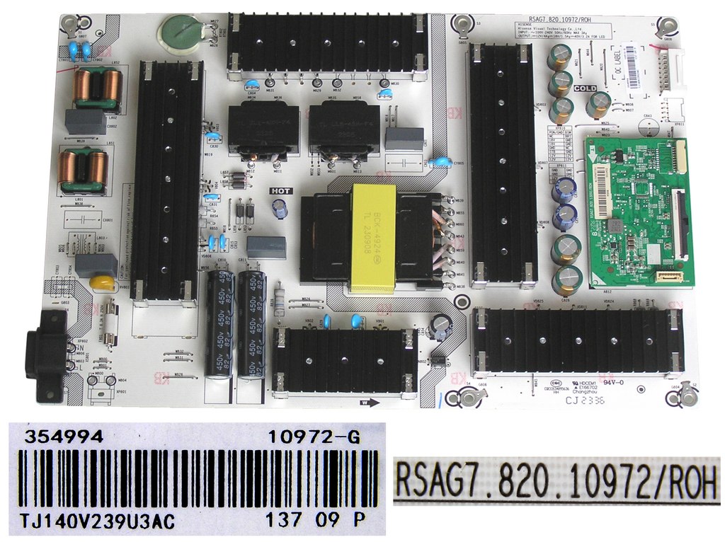 LCD modul zdroj Hisense 65U6KQ /  SMPS power unit  RSAG7.820.10972/ROH / TJ140V239U3AC / 354994 / HT335236
