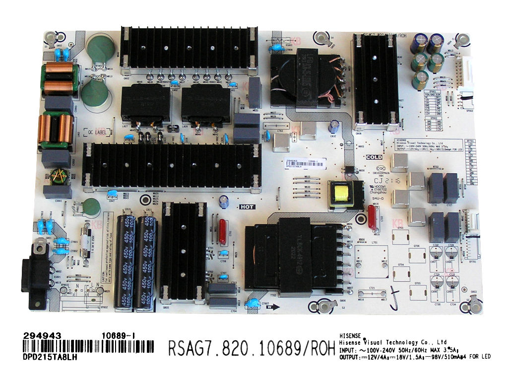 LCD modul zdroj Hisense 75A7GQ /  SMPS power unit  RSAG7.820.10689/ROH 
