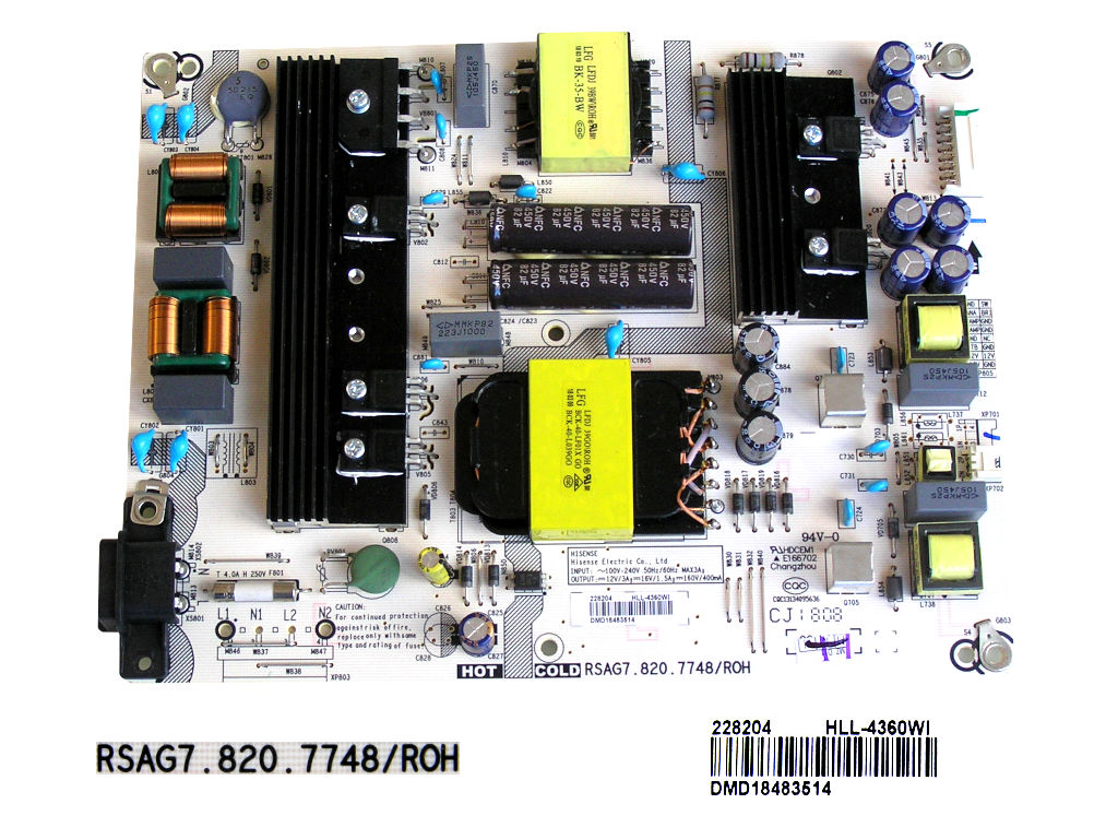 LCD modul zdroj Hisense H55AE6000 /  SMPS power unit  RSAG7.820.7748/ROH / T223385 / HLL-4360WI/HLL-4360WH