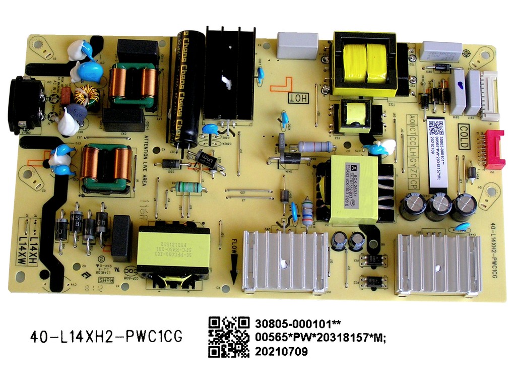 LCD modul zdroj TCL 30805-000101  / SMPS power supply board 40-L14XH2-PWC1CG