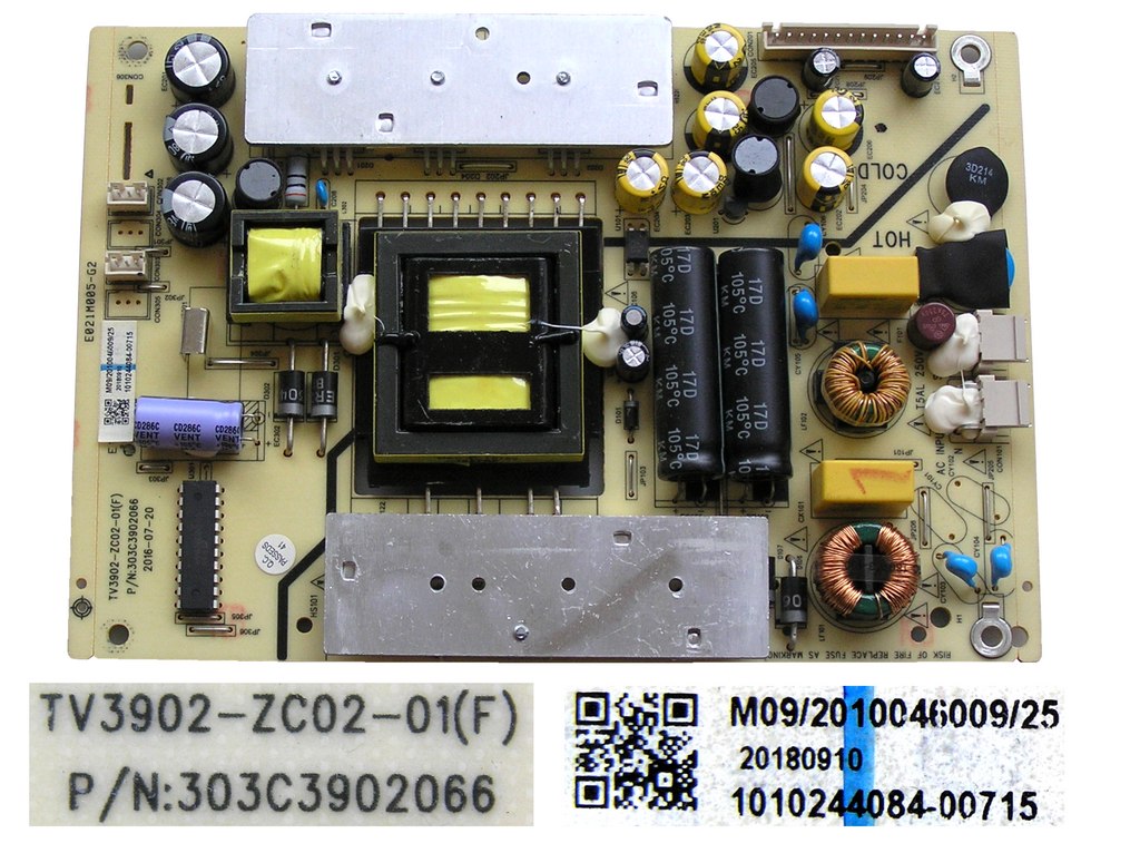LCD modul zdroj TV3902-ZC02-01F / SMPS unit TV3902-ZC02-01(F) / M09/2010046009/25