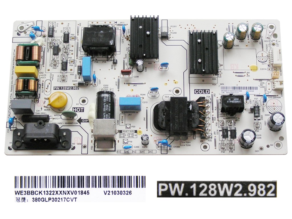 LCD modul zdroj Xiaomi L50M6-6AEU / POWER BOARD PW.128W2.982 / V21030326 / 380GLP30217CVT