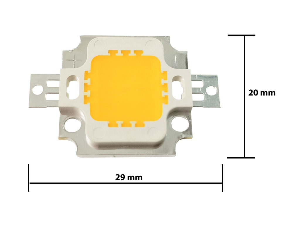 LED ČIP10W - 12V / LED dioda COB 10W / LEDCOB10W / LED CHIP 10W teplá bílá