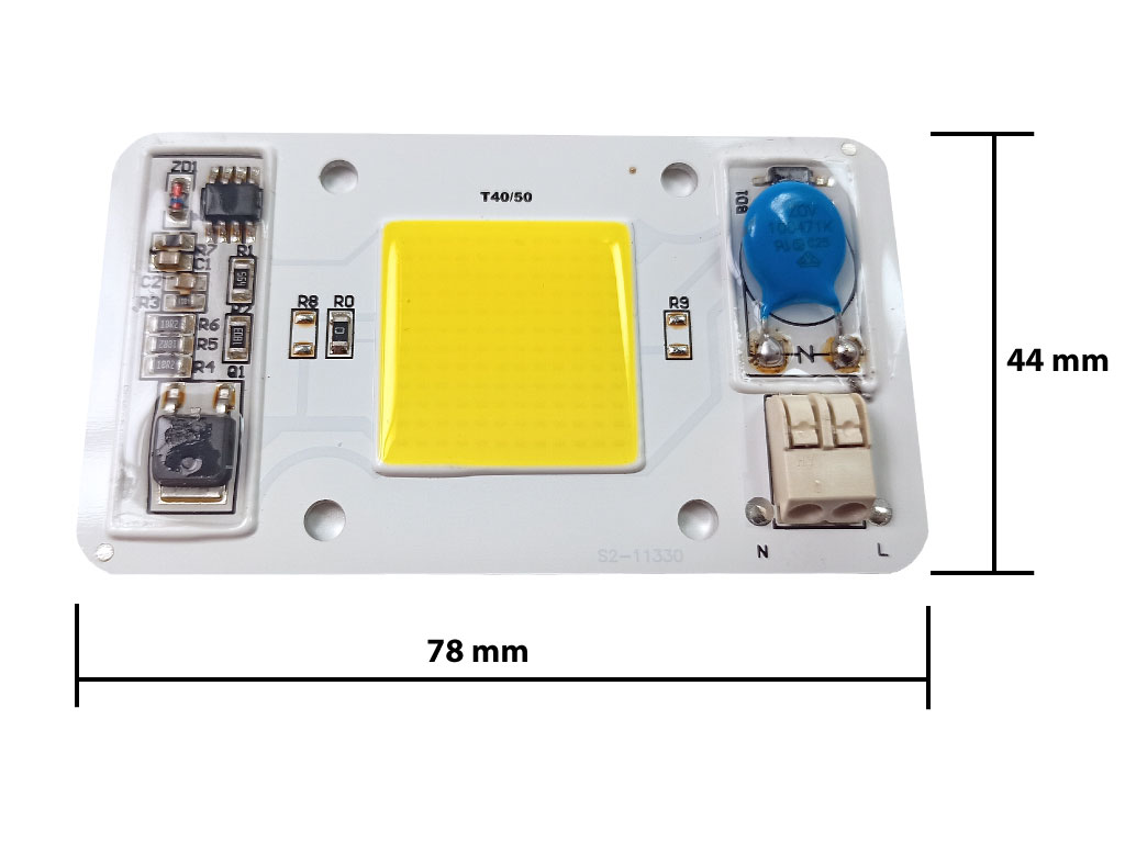 LED ČIP30W-230V / LED dioda COB 30W 230V / LEDCOB30W/230V / LED CHIP 30W230V neutrální bílá