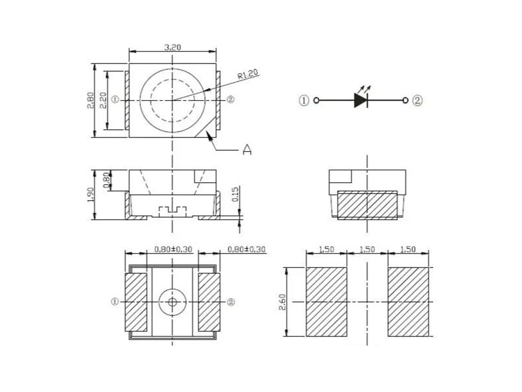 LED dioda studená bílá 9000K, SMD 3528 / 2835, Osram LWT6SC / LWTTSD T2-3L-0-20  