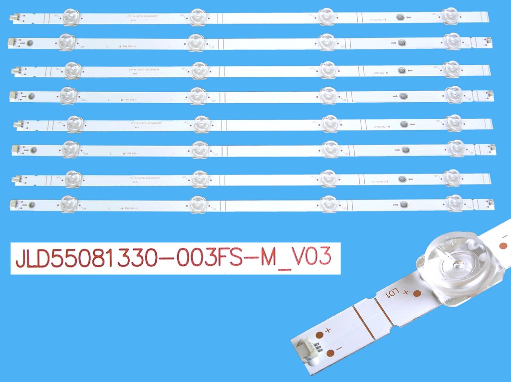 LED podsvit 1056mm sada Hisense BK55Y13030 celkem 4 / 8 kusů / LED Backlight 780mm  JL.D55081330-003FS-M_V03 / CRH-BK55Y13030T040804P-REV2.2 / CRH-BX55V1U513030T04128CL-Rev1.1