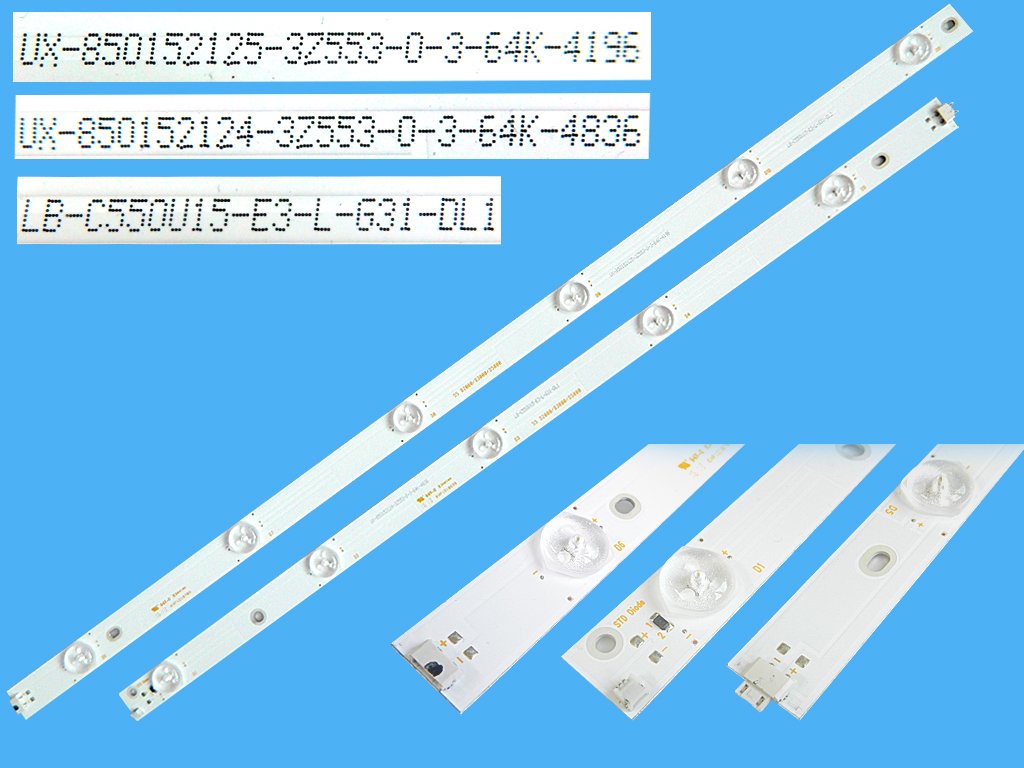 LED podsvit 1108mm sada ChangHong LB-C550U15-E3-L-G31-DL / LED Backlight 1118mm - 11 D-LED 55D2000/D3000/D5000 KHP101069B