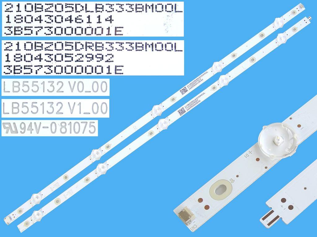 LED podsvit 1112mm sada Philips LB55132V0-00 + LB55132V1-00 / LED Backlight 1112mm - 10 D-LED 210BZ05DLB333BM00L + 210BZ05DRB333BM00L