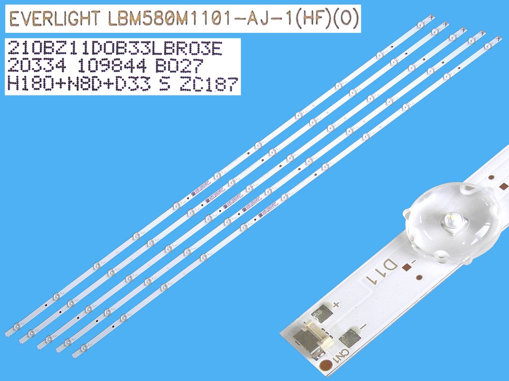 LED podsvit 1170mm sada Philips 210BZ11D0B33LBR03E celkem 5 pásků / DLED TOTAL ARRAY  EVERLIGHT LBM580M1101-AJ-1(HF)(0) / 705TLB58B33LBR03E