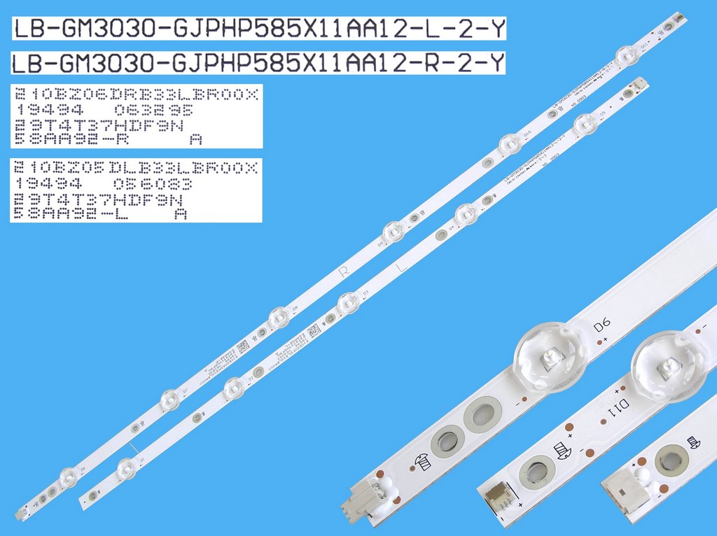 LED podsvit 1180mm sada Philips LB-GM3030-GJPHP585X11AA12-L-2-Y + LB-GM3030-GJPHP585X11AA12-R-2-Y   / LED Backlight 1180mm - 11 D-LED 58AA92