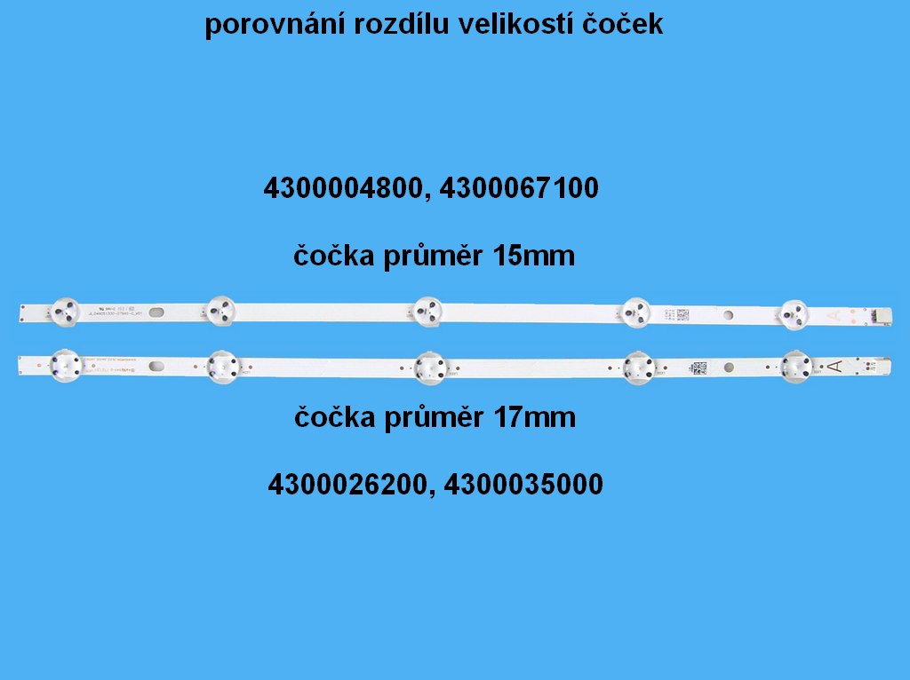 LED podsvit 460mm sada Vestel 490DRT VNB  celkem 6 pásků / LED Backlight 460mm 490DRT VNB  A-type 30095921 + 490DRT VNB  B-type 30095922 náhradní výrobce