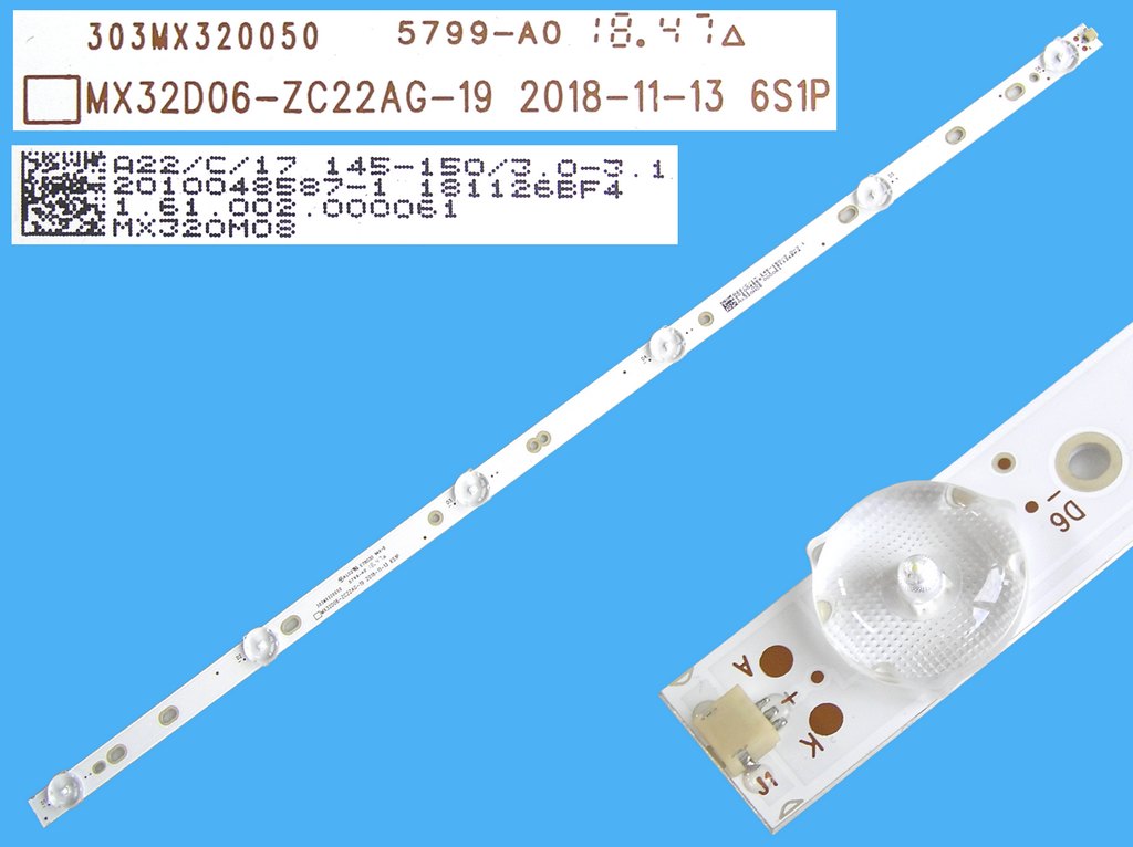 LED podsvit 580mm, 6LED / LED Backlight 580mm - 6 DLED, MX32D06-ZC22AG-19, 303MX320050, MX320M08