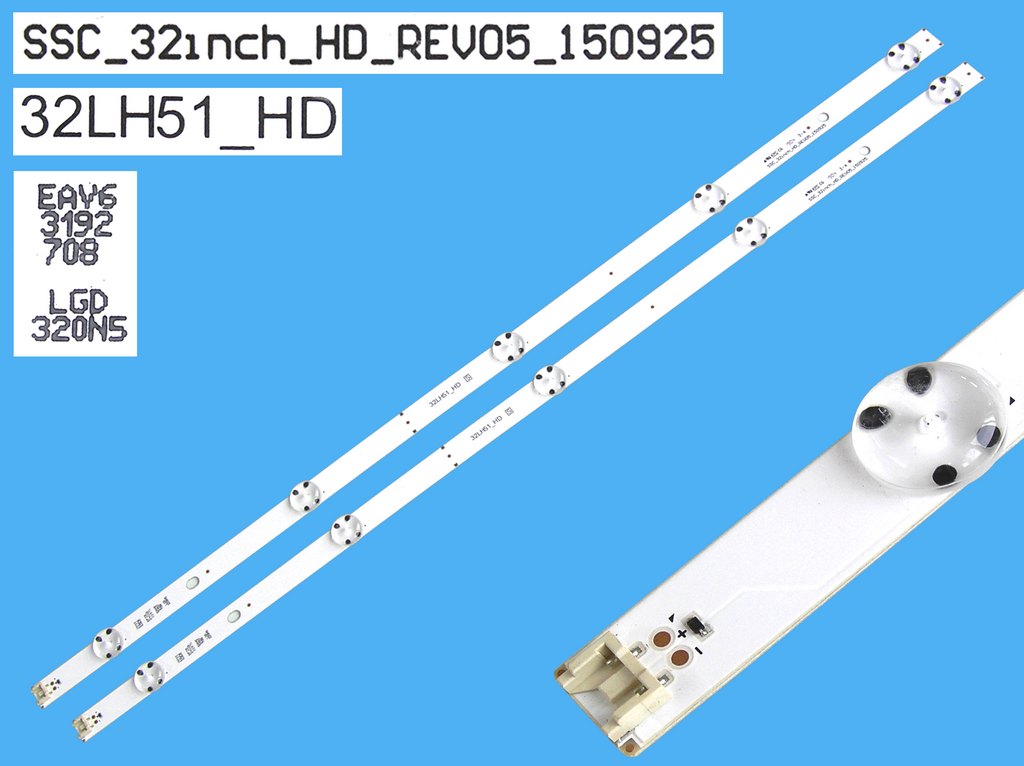 LED podsvit 590mm, sada LG celkem 2 pásky / LED Backlight 590mm - 5DLED,  32LH51_HD / SSC_32inch_HD_REV05_150925, LGD320N5 / EAV63192708