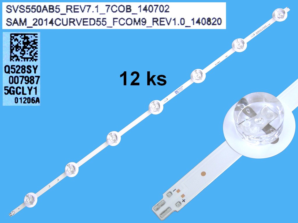 LED podsvit 594mm sada Samsung celkem 12 kusů / LED Backlight 7 D-LED, BN96-01206A, B, C,  SVS550AB5_REV7.1_7COB_140702