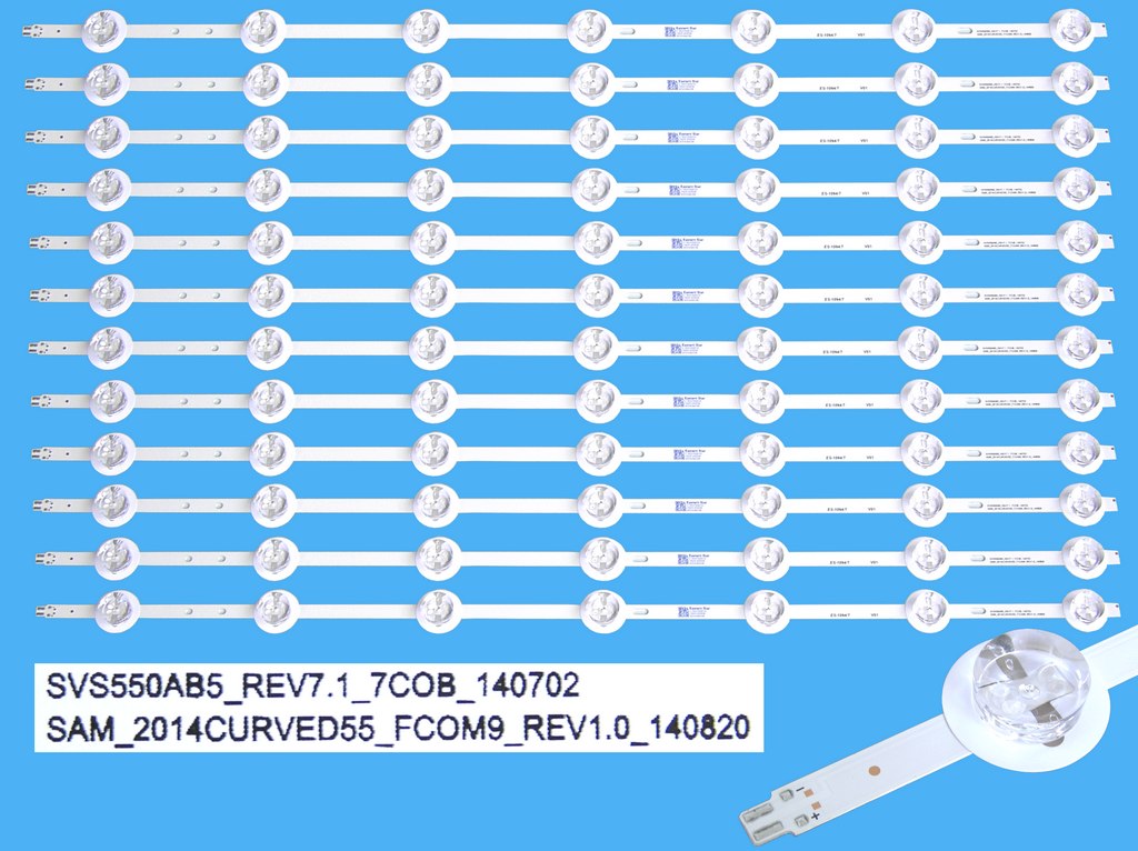 LED podsvit 594mm sada Samsung celkem 12 kusů / LED Backlight 7 D-LED, BN96-01206A, B, C,  SVS550AB5_REV7.1_7COB_140702