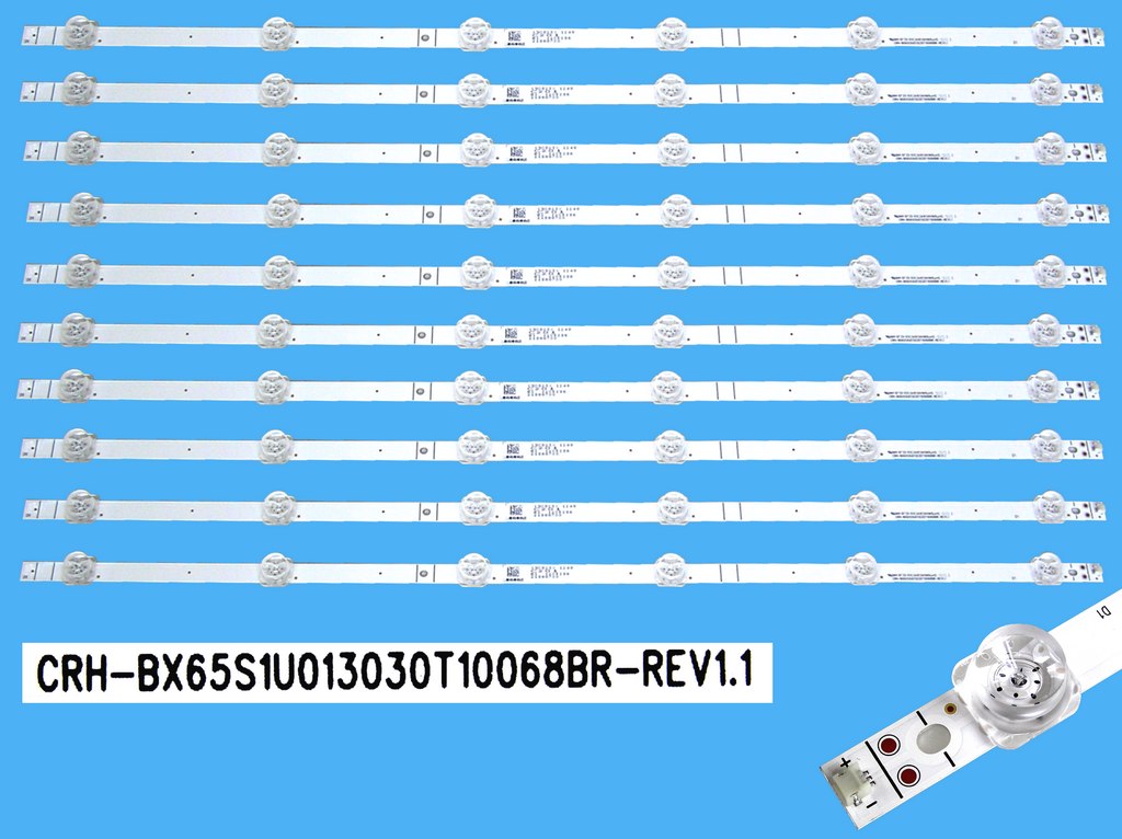 LED podsvit 612mm sada Hisense celkem 10 kusů / LED Backlight  CRH-BX65S1U013030T10068BR-Rev1.1