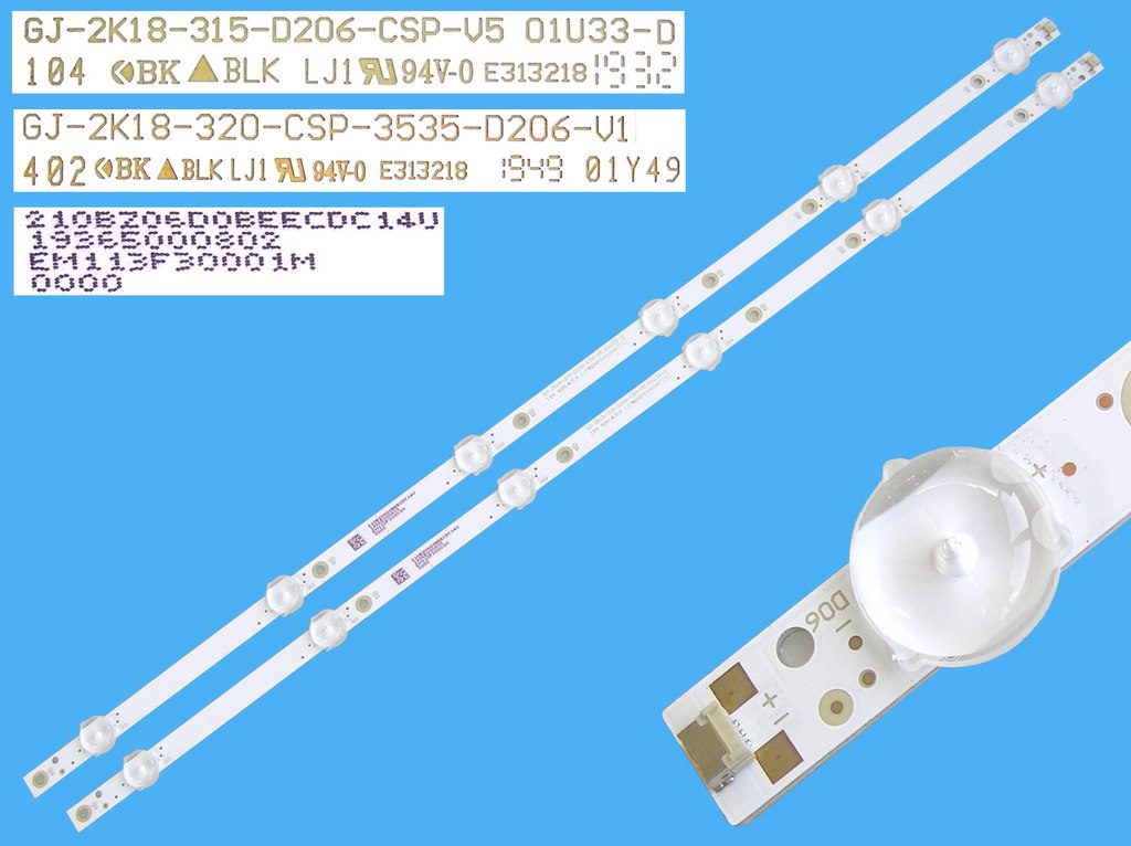 LED podsvit 615mm sada Philips celkem 2 pásky / LED Backlight - 6 D-LED  GJ-2K18-315-D206-CSP-V5 01U33-D / GJ-2K18-320-CSP-3535-D206-V1