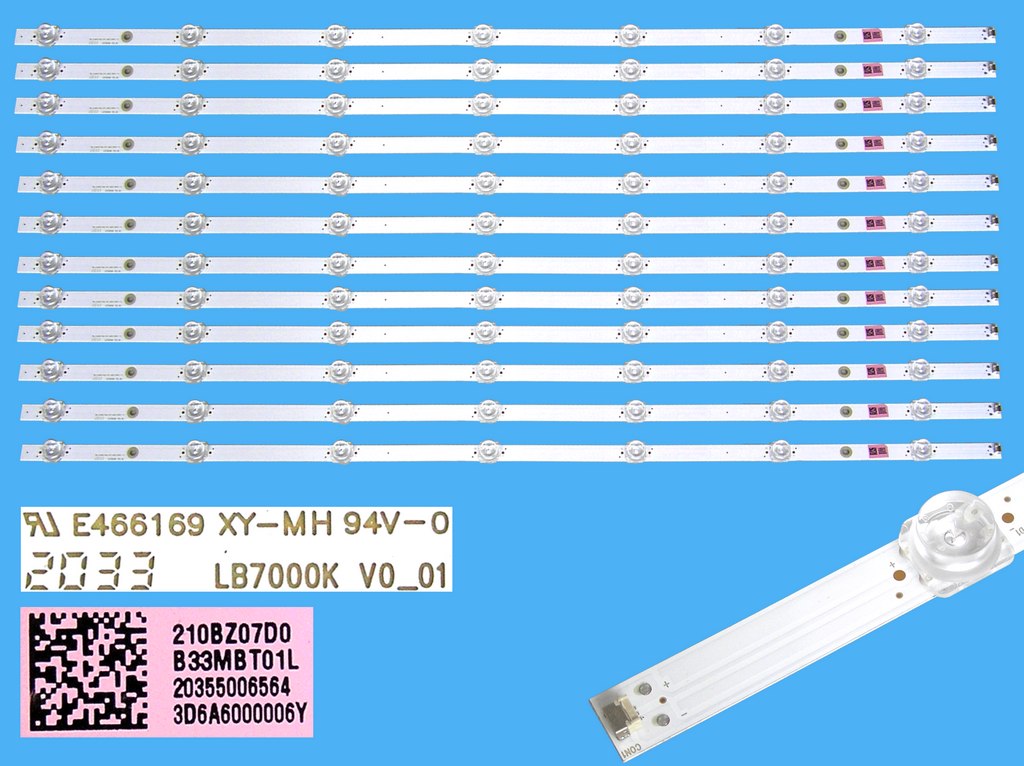 LED podsvit 735mm sada Philips 210BZ07D00B33MBT01L celkem 12 pásků  / LED Backlight 735mm - 7 D-LED LB7000K V0_01 / 210BZ07D0B33MBT01L