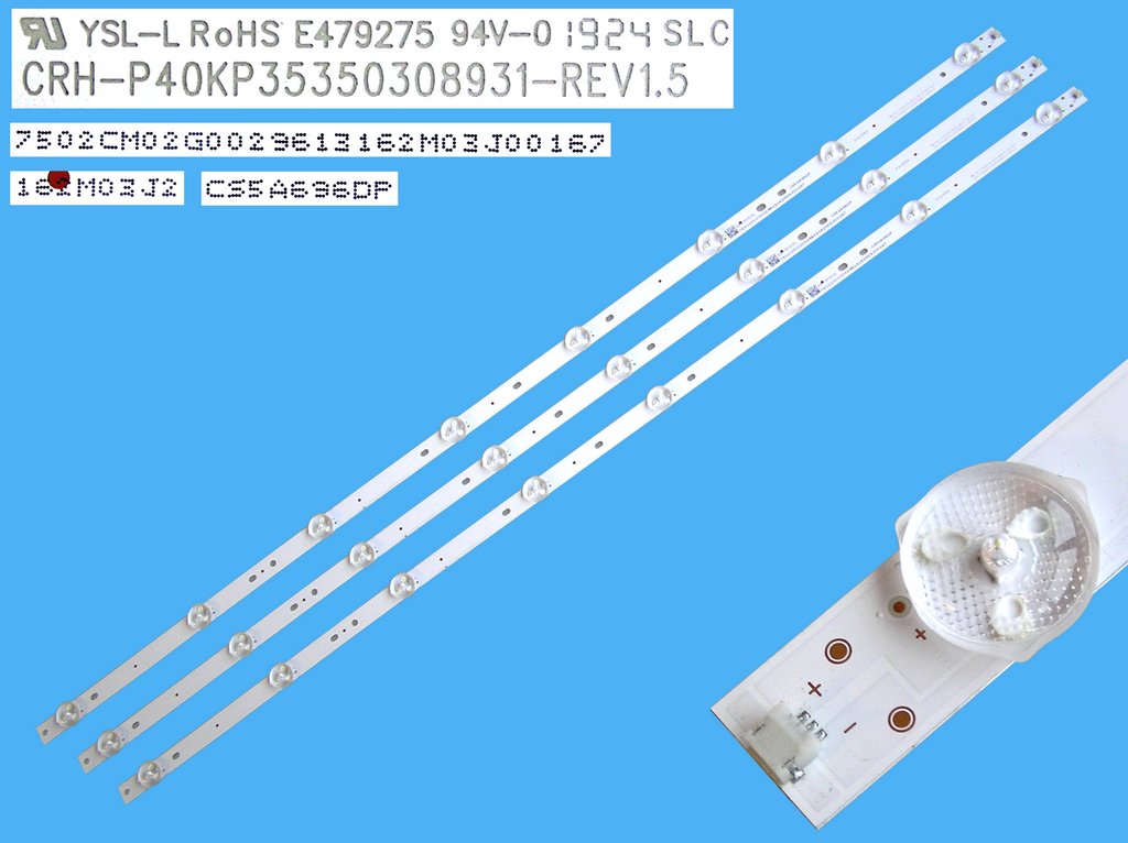 LED podsvit 764mm sada Sharp celkem 3 pásky / DLED Backlight Assy - 3 x 8 D-LED, CRH-P40KP35350308931-REV1.5 / 162M03J2 / CS5A696DP