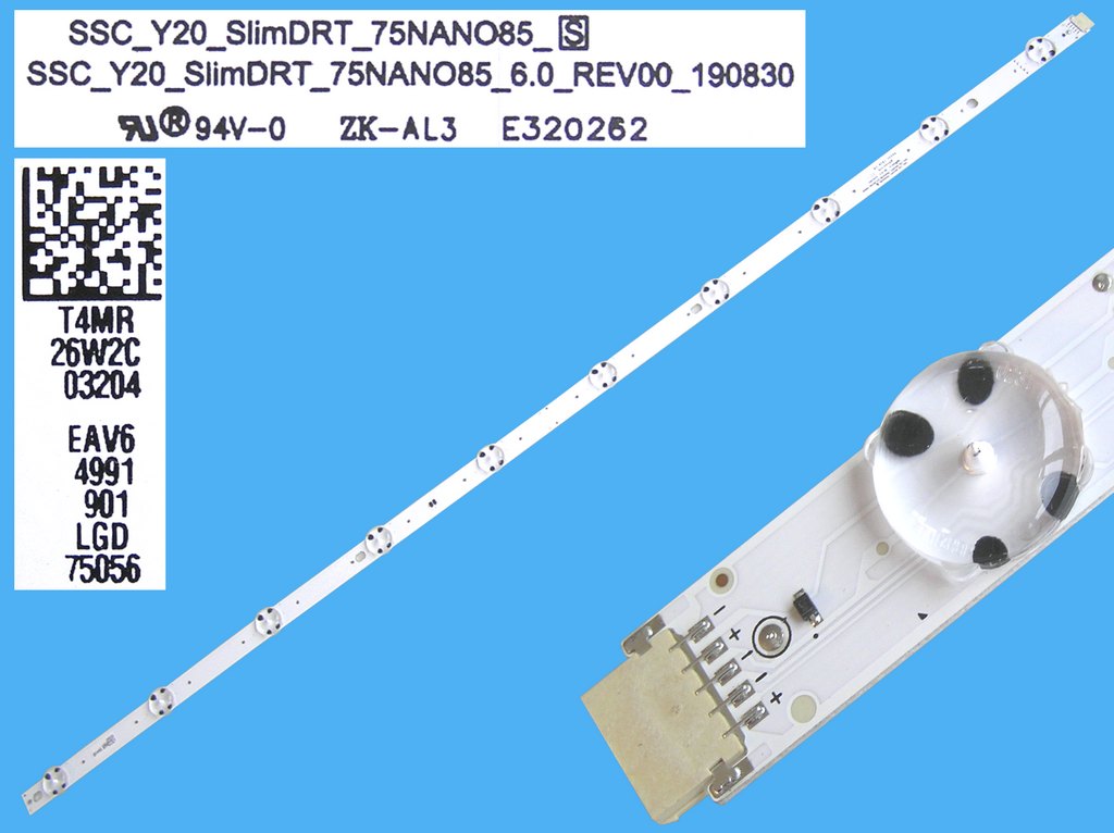LED podsvit 783mm, 10LED / DLED Backlight 783mm - 10 D-LED, SSC_Y20_SlimDRT_75NANO85 / LGD75059 / EAV64991901