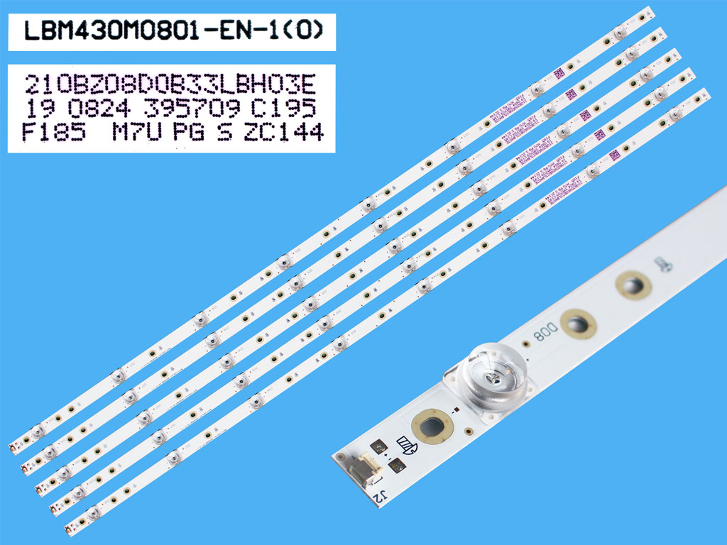 LED podsvit 830mm sada Philips 705TLB43B33LBH03E celkem 5 pásků / 8 D-LED Backlight 830mm - 8 D-LED 996592000971 / LBM430M0801-EN-1 