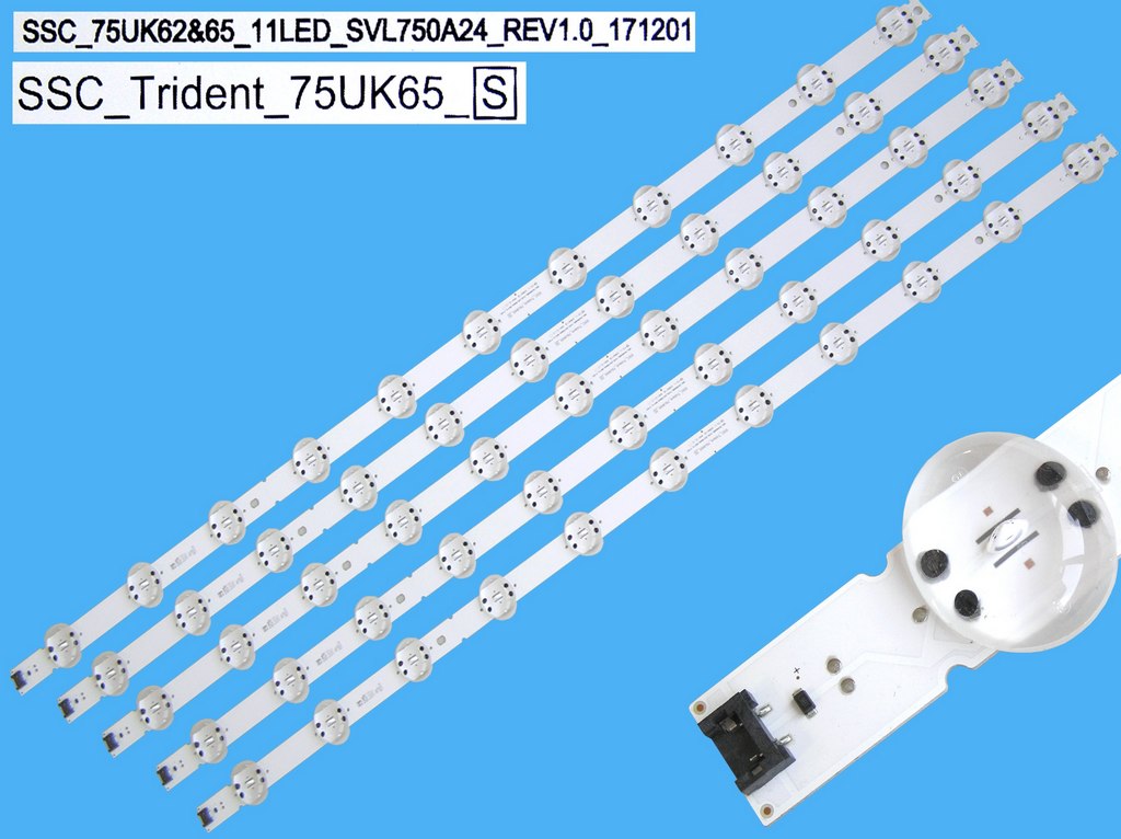 LED podsvit 833mm sada LG AGF80358306 celkem 5 klusů  / DLED Backlight  11 D-LED, SSC_Trident_75UK65, SVL750A24, EAV63992101 originální díl