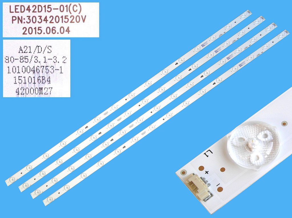 LED podsvit 855mm sada ChangHong celkem 4 kusy / DLED Backlight  15 D-LED, 3034201520V / LED42D15-01C