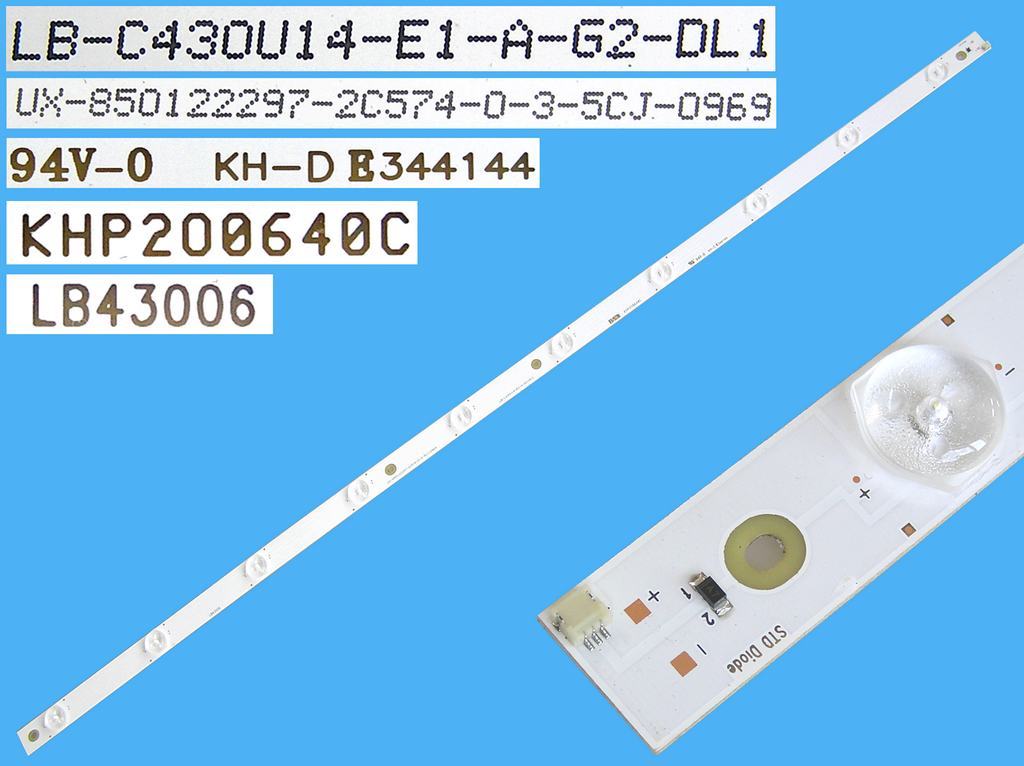 LED podsvit 855mm sada Hitach / ChangHong celkem 4 / 8 kusů / LED Backlight KHP200640C / LB-C430U14-E1-A-G2-DL1/ LB-C430F14-E1-L-G1-SE3 / LB43006 / SVJ430A07 