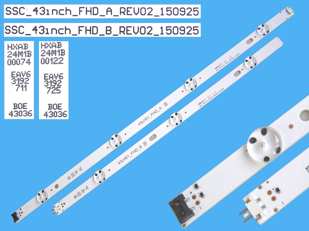 LED podsvit 862mm, 7LED / LED Backlight 862mm - 7 D-LED, 43LH51_FHD_A type + 43LH51_FHD_B / SSC_43inch_FHD