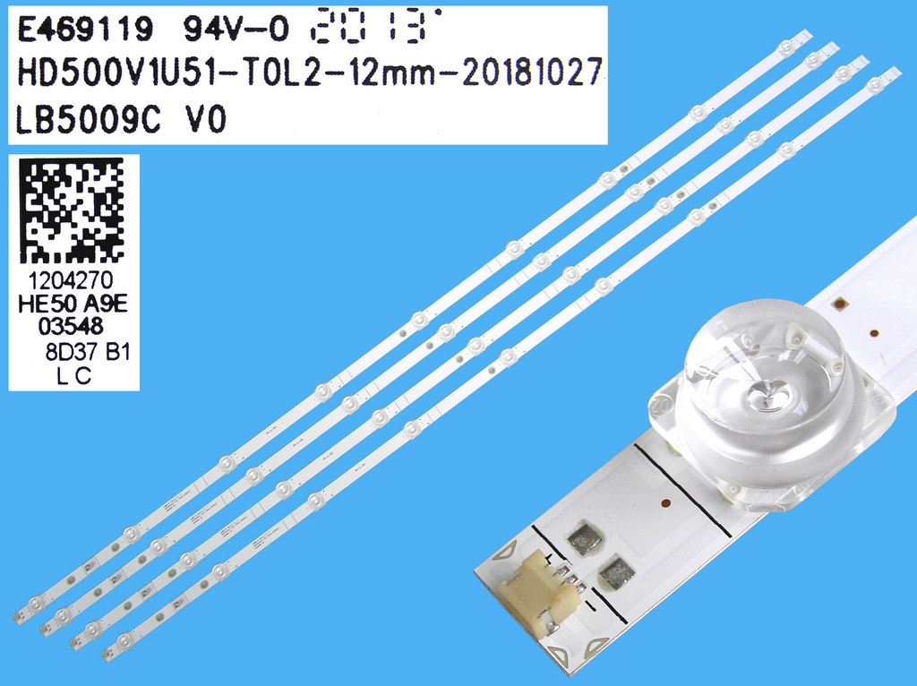 LED podsvit 960mm sada Hisense HE50A9E celkem 4 kusy  / LED Backlight  9 D-LED  LB5009C V0 / HD500V1U51-T0L2-12mm / T1214010   náhradní výrobce