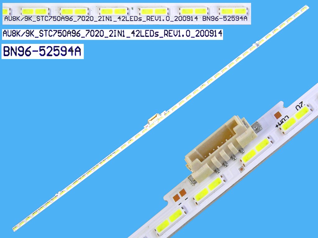 LED podsvit EDGE 410mm Samsung 75AU8K / LED Backlight edge 410mm - 42 LED BN96-52594A / AU8K/9K STC750A96 7020 2IN1 42LEDs REV1.0 200914